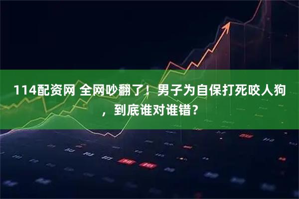 114配资网 全网吵翻了！男子为自保打死咬人狗，到底谁对谁错？